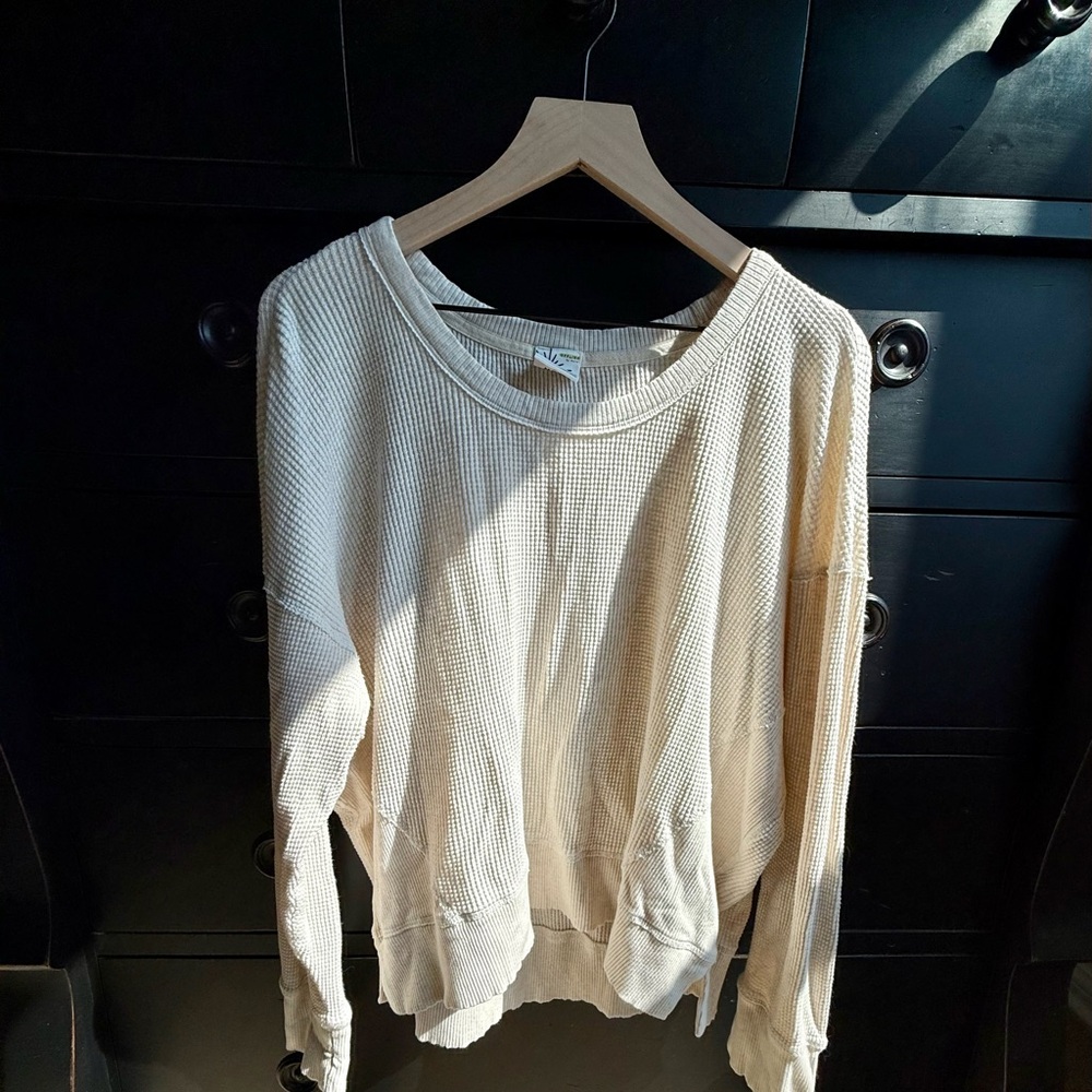Aerie Cream Waffle Knit Tunic
